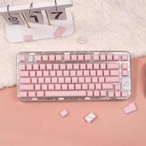 Marble 104+10/58 Cherry Profile PBT Doubleshot Crystal Keycaps Set for MX Keyboard White / Pink / Cyan